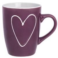 Кружка "Сердце", цвет: фиолетовый, 11,5x8x10,5 см, 350 мл