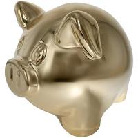 Копилка "Символ года. Свинья" (покрытие под золото), 15x11,5x11,7 см