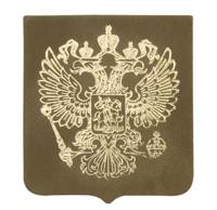 Термоаппликация "Герб России", 4,49x5,18 см, цвет: хаки/золото
