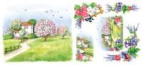 Декупажная бумага рисовая Renkalik "Весна", 23x50 см, арт. QSITO038T