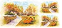 Декупажная бумага рисовая Renkalik "Осенний пейзаж", 23x50 см, арт. QSITO003T