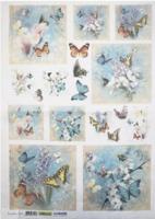 Декупажная бумага рисовая Renkalik "Бабочки", 35x50 см, арт. QSIPR268