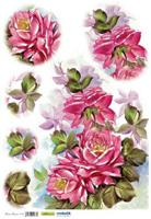 Декупажная бумага рисовая Renkalik "Розовые розы", 35x50 см, арт. QSIPR110