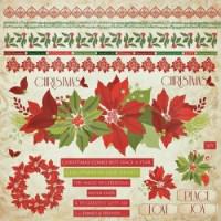 Набор бумажных самоклеющихся аппликаций "Christmas Carol", на листе, 30,5х30,5 см