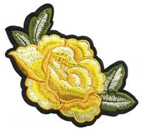 Термоаппликация "Роза", цвет: желтый, 12,5x7,7 см, 2 штуки, арт. ГФ614 (количество товаров в комплекте: 2)
