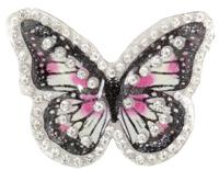 Термоаппликация "Бабочка", цвет: чёрно-розовый, 50x37 мм, 5 штук, арт. ГУ14234 (количество товаров в комплекте: 5)