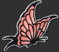 Термоаппликация "Бабочка малая", цвет: чёрно-розовый, 10,8x6,3 см, арт. ГСН055