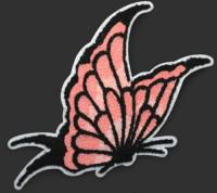 Термоаппликация "Бабочка большая", цвет: чёрно-розовый, 15,5x9 см, арт. ГСН055