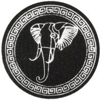 Термоаппликация "Слон", цвет: черный, серебро, 65 мм, 2 штуки, арт. ГС584/2 (количество товаров в комплекте: 2)