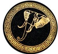Термоаппликация "Слон", цвет: черный, золото, 65 мм, 2 штуки, арт. ГС584/2 (количество товаров в комплекте: 2)