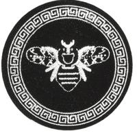 Термоаппликация "Пчела", цвет: черный, серебро, 65 мм, 2 штуки, арт. ГС584 (количество товаров в комплекте: 2)