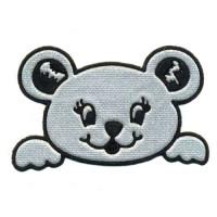 Аппликация "Голова мишки", цвет: серебро, арт. 0411-5928, 20 штук (количество товаров в комплекте: 20)