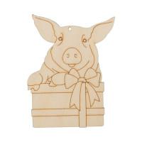 Заготовка для декорирования Mr. Carving "Свинка с подарком", 9х7 см