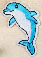 Термоаппликация "Дельфин", цвет: голубой, 7x3,5 см, 10 штук, арт. 3033311