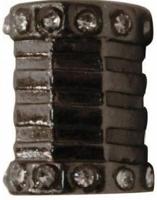 Наконечник со стразами "Цилиндр", цвет: черный никель, 13,5x9,5 мм, 20 штук, арт. DZ004