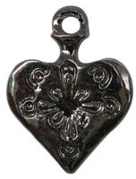 Украшение подвесное "Сердце", цвет: черный никель, 16x21 мм, 10 шт, арт. ГСХ13937