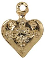 Украшение подвесное "Сердце", цвет: золото, 16x21 мм, 10 шт, арт. ГСХ13937