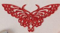 Термоаппликация "Бабочка", блёстки, цвет: красный, 5 шт, 8x4 см, арт. 2802269