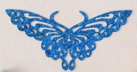 Термоаппликация "Бабочка", блёстки, цвет: синий, 5 шт, 8x4 см, арт. 2802268