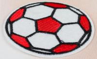 Термоаппликация "Футбольный мячик", цвет: красный, 6,5 см, 10 шт, арт. 2612273