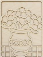 Деревянная заготовка, объемная раскраска "Букет в вазе", 27x20 см, арт. L-835