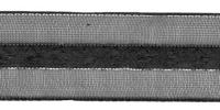 Лента капроновая с люрексом, 20 мм x 27 м, цвет: черный/серебро, арт. 0072-0130