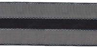 Лента капроновая с люрексом, 44 мм x 27 м, цвет: черный/серебро, арт. 0072-2460