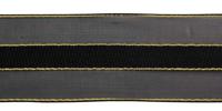 Лента капроновая с люрексом, 44 мм x 27 м, цвет: черный/золото, арт. 0072-2460