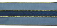 Лента капроновая с люрексом, 44 мм x 27 м, цвет: синий/золото, арт. 0072-2460