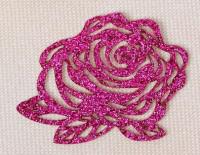 Термоаппликация "Блёстки. Роза", цвет: малиновый, 5 см, 2802256
