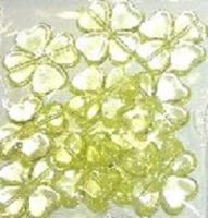 Набор бусин "Кристалл. Клевер", зеленый, 27 мм, 12 штук