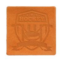 Термоаппликация "Хоккей", 5х5 см, дизайн №9 (цвет: оранжевый)