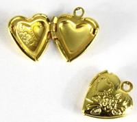 Декоративный элемент "Сердечко", цвет: золото, 13x13 мм, 5 штук