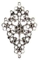 Декоративный элемент Астра "Ромб", цвет: серебро, 69x43 мм, 2 шт, арт. H2129