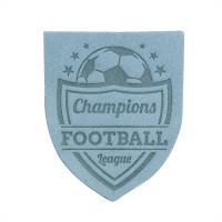 Термоаппликация "Герб. Футбол", 4,01x4,98 см, дизайн №36 (цвет: голубой)