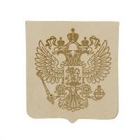 Термоаппликация "Герб России", 4,49x5,18 см, дизайн №30 (цвет: бежевый)
