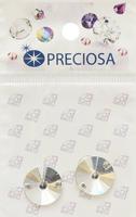 Стразы пришивные Preciosa "Риволи Crystal ", 2 отверстия, 14 мм, 2 шт, арт. 438-61-302
