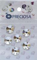 Стразы пришивные Preciosa "Риволи Crystal ", 2 отверстия, 10 мм, 6 шт, арт. 438-61-302