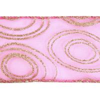 Лента упаковочная (органза), 63 мм x 10 м, цвет: розовый, арт. 91-3027