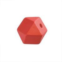 Бусины деревянные Glorex "Куб", 20x20 мм, 4 штуки, цвет: красный