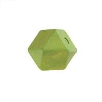 Бусины деревянные Glorex "Куб", 20x20 мм, 4 штуки, цвет: зеленый