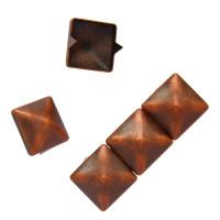 Украшение на шипах "Пирамидка", 12х12 мм, цвет: темная медь, 100 штук, арт. 53935