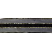 Лента капроновая люрексовыми нитями Vintage Line, 20 мм x 3 м, цвет: черный, золотой, арт. 7715114