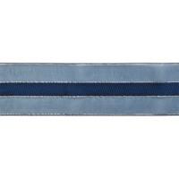 Лента капроновая люрексовыми нитями Vintage Line, 44 мм x 3 м, цвет: синий, серебрянный, арт. 7715113
