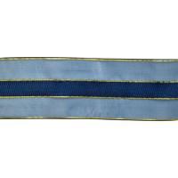 Лента капроновая люрексовыми нитями Vintage Line, 44 мм x 3 м, цвет: синий, золотой, арт. 7715113