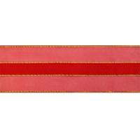 Лента капроновая люрексовыми нитями Vintage Line, 44 мм x 3 м, цвет: красный, золотой, арт. 7715113