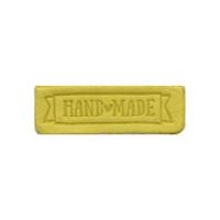 Термоаппликация "Hand made", 2,5х0,8 см, дизайн №12 (цвет: желтый), 2 штуки, арт. 552167