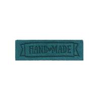 Термоаппликация "Hand made", 2,5х0,8 см, дизайн №12 (цвет: бирюзовый), 2 штуки, арт. 552167