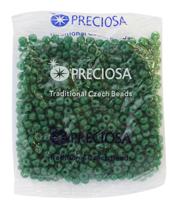 Бисер ассорти 5/0 "Preciosa", 50 грамм, цвет: зеленый 06, арт. 163142