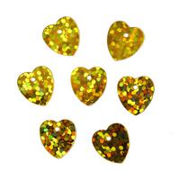 Пайетки Астра "Сердечки", 10x10 мм (цвет №A20, золото голограмма), 10 упаковок по 10 грамм (количество товаров в комплекте: 10)